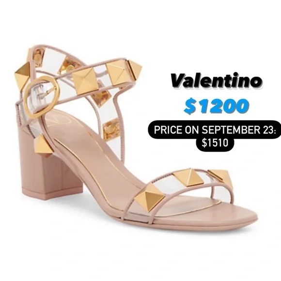 Valentino Garavani Gold and Tan Sandals - Picture 12 of 12